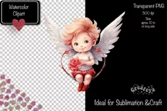 Baby Angel PNG Angels Clipart Valentine clipart PNG Retro Product Image 2