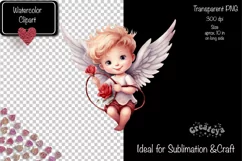 Baby Angel PNG Angels Clipart Valentine clipart PNG Retro Product Image 2