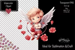 Baby Angel PNG Angels Clipart Valentine clipart PNG Retro Product Image 2