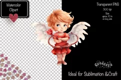 Baby Angel PNG Angels Clipart Valentine clipart PNG Retro Product Image 2