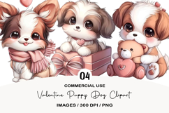 Valentine Puppy Dog Clipart Sublimation Product Image 1