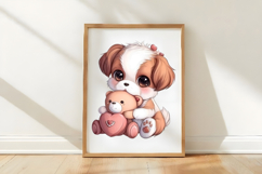 Valentine Puppy Dog Clipart Sublimation Product Image 3