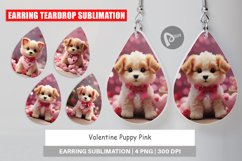 Earring teardrop sublimation design Valentine Puppy Product Image 1