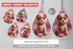Earring teardrop sublimation design Valentine Puppy Product Image 1