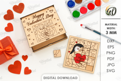 Valentine's Day Puzzles Bundle Laser Cut. Valentine SVG Product Image 3