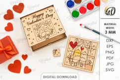 Valentine's Day Puzzles Bundle Laser Cut. Valentine SVG Product Image 6