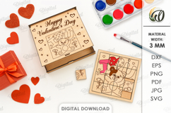 Valentine's Day Puzzle Laser Cut. Valentine SVG Product Image 1