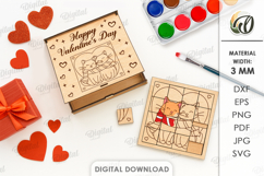 Valentine's Day Puzzles Bundle Laser Cut. Valentine SVG Product Image 9