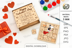 Valentine's Day Puzzles Bundle Laser Cut. Valentine SVG Product Image 11