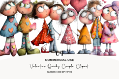 Valentine Quirky Couple Clipart Product Image 1