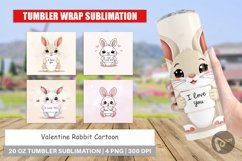 Tumbler Wrap Valentine Rabbit Cartoon Product Image 1