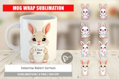 Mug Wrap Design Valentine Rabbit Cartoon Product Image 1