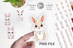 Valentine Rabbit Cartoon Sticker Product Image 1