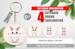 Keychain Valentine Rabbit Cartoon Product Image 1