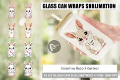 Glass Can Wraps Valentine Rabbit Cartoon Product Image 1