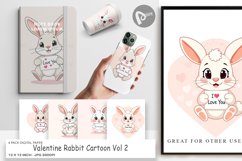 Digital Paper Valentine Rabbit Cartoon Product Image 1