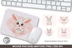Mouse Pad Valentine Rabbit Cartoon Product Image 1