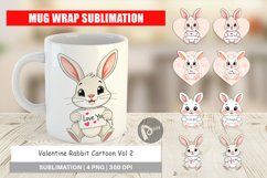 Mug Wrap Design Valentine Rabbit Cartoon Product Image 1