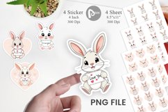 Valentine Rabbit Cartoon Sticker Product Image 1