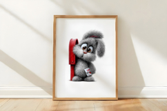 Valentine Rabbit Clipart Sublimation Product Image 3