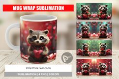 Mug sublimation design Valentine Raccoon Product Image 1