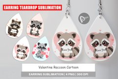 Earring Teardrop Valentine Raccoon Cartoon Product Image 1