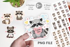 Valentine Raccoon Cartoon Sticker Product Image 1