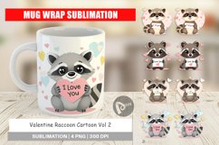 Mug Wrap Design Valentine Raccoon Cartoon Product Image 1