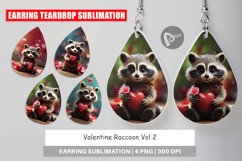 Earring Teardrop Valentine Raccoon Product Image 1