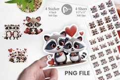 Valentine Raccoon Sticker Product Image 1