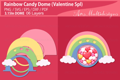 Valentines rainbow candy dome Product Image 1