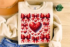 Valentine&#039;s Day Glitter Coquette Bow PNG, Valentine&#039;s Hearts Product Image 3