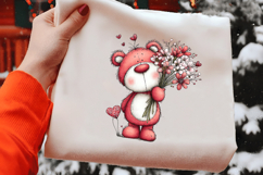 Valentine Red Teddy Bear Clipart Product Image 2