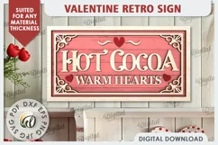 Valentine's Day Retro Sign Laser Cut. Valentine's Wall Sign Product Image 1