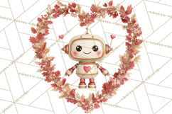 Valentine Robot Png Clipart, Cute Valentine Characters Product Image 2