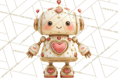 Valentine Robot Png Clipart, Cute Valentine Characters Product Image 4