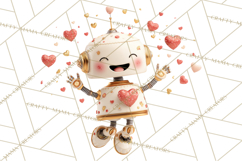 Valentine Robot Png Clipart, Cute Valentine Characters Product Image 5