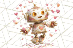 Valentine Robot Png Clipart, Cute Valentine Characters Product Image 3