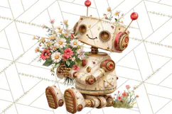 Valentine Robot Png Clipart, Cute Valentine Characters Product Image 4