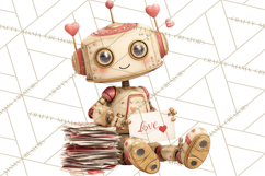 Valentine Robot Png Clipart, Cute Valentine Characters Product Image 5