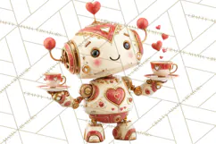 Valentine Robot Png Clipart, Cute Valentine Characters Product Image 3