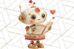 Valentine Robot Png Clipart, Cute Valentine Characters Product Image 2