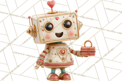 Valentine Robot Png Clipart, Cute Valentine Characters Product Image 4