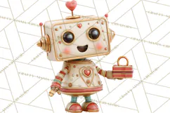 Valentine Robot Png Clipart, Cute Valentine Characters Product Image 4