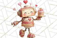 Valentine Robot Png Clipart, Cute Valentine Characters Product Image 5
