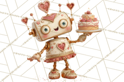 Valentine Robot Png Clipart, Cute Valentine Characters Product Image 2