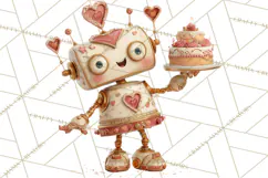 Valentine Robot Png Clipart, Cute Valentine Characters Product Image 2