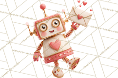 Valentine Robot Png Clipart, Cute Valentine Characters Product Image 3