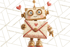 Valentine Robot Png Clipart, Cute Valentine Characters Product Image 4