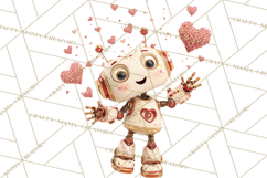 Valentine Robot Png Clipart, Cute Valentine Characters Product Image 5